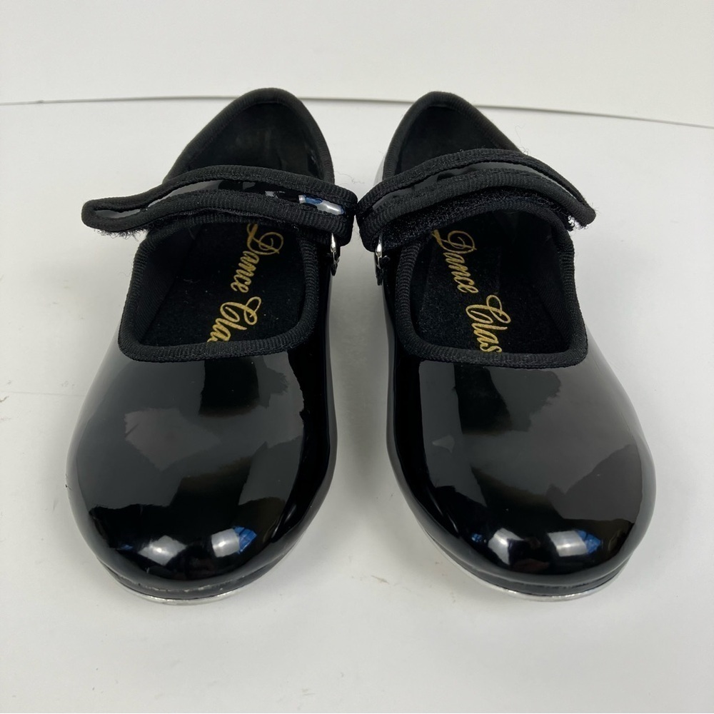 Dance Class Black Patent Leather Molly Jane Tap Shoes Dance Shoes Sz 10 1/2